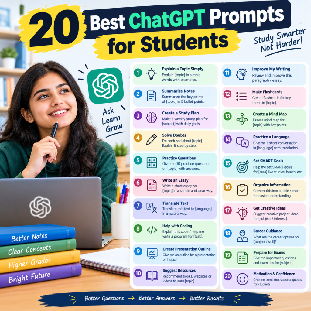 20 Best ChatGPT Prompts for Students 1 20 Best ChatGPT Prompts for Students