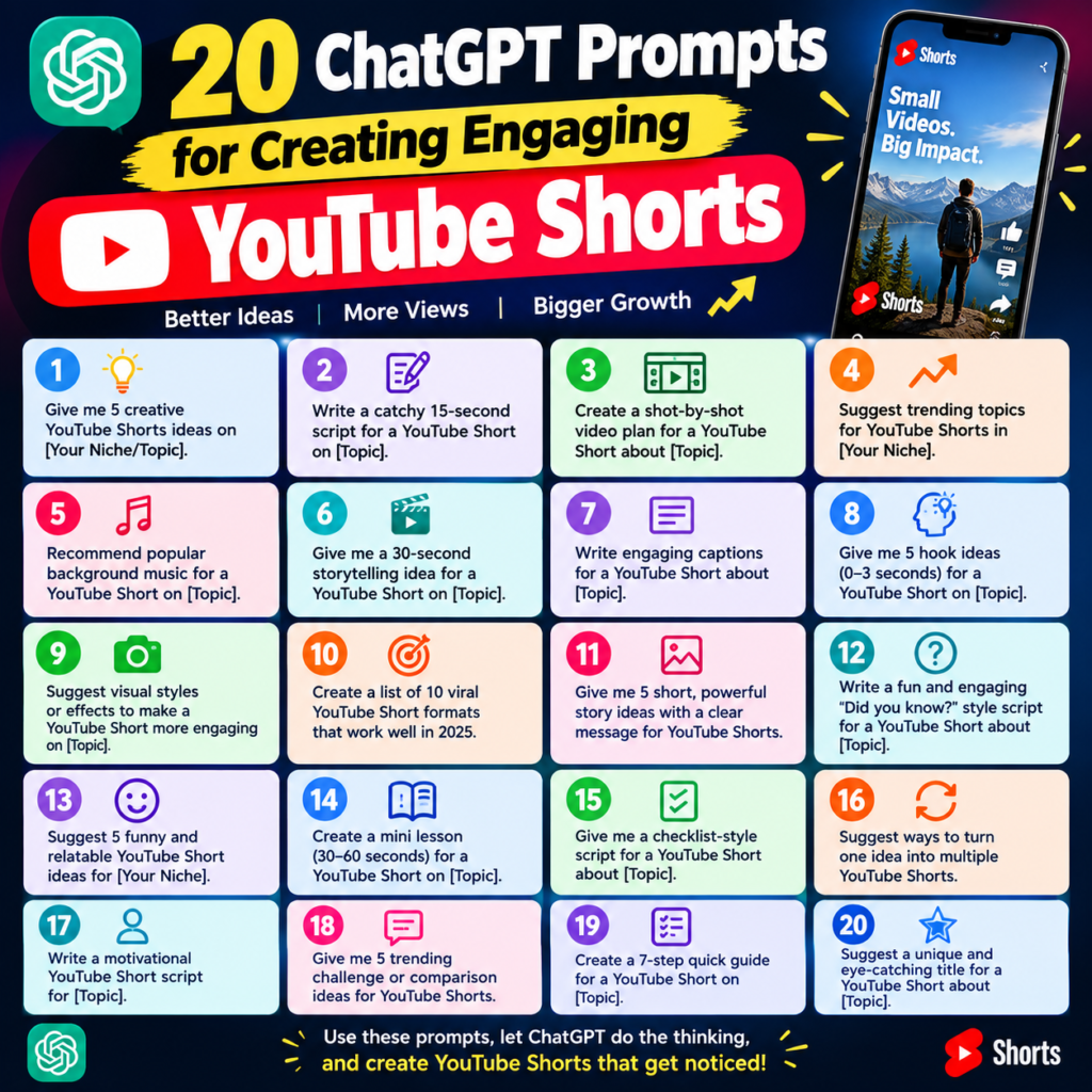 ChatGPT prompts for creating YouTube Shorts