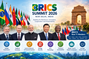 Delight IT Solutions | WordPress, PHP, React & Mobile App Development 1 BRICS Summit 2026 in New Delhi with leaders and BRICS member flags