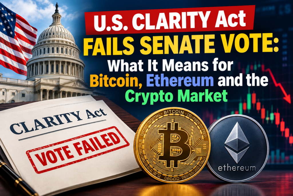 U.S. CLARITY Act fails Senate vote and impacts Bitcoin and crypto regulation