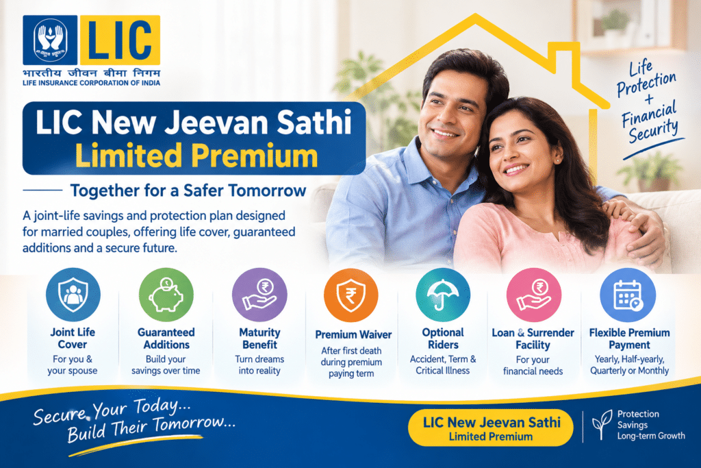 LIC New Jeevan Sathi Limited Premium: Complete Guide to Benefits, Premium, Eligibility and Returns 1 LIC New Jeevan Sathi Limited Premium insurance plan